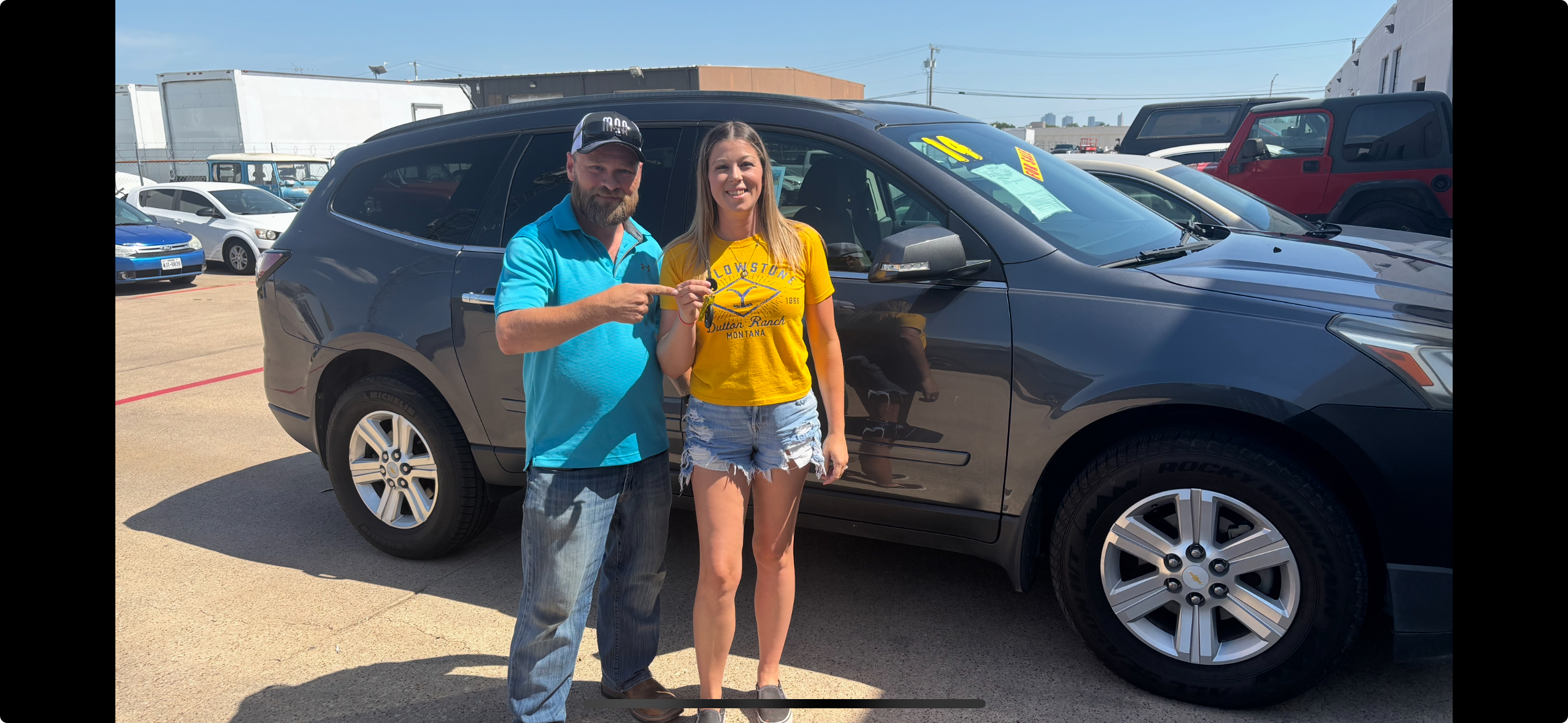 Hailey taking delivery of her Chevrolet Traverse